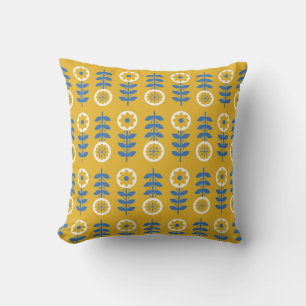 Coussin Motif sans couture de fleurs stylisées. STY scandi