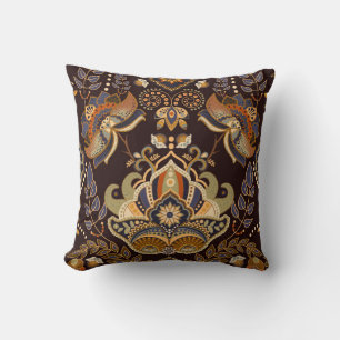 Coussin Motif sans couture de Paisley. Arrière-plan sombre