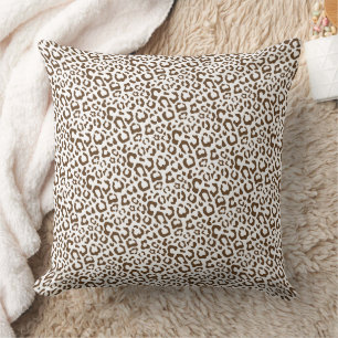 Coussin Motif sans couture de taches de léopard neutre