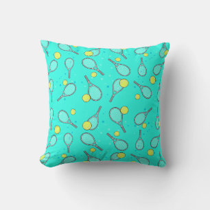 Coussin Motif sans couture de tennis - Raquette et balle