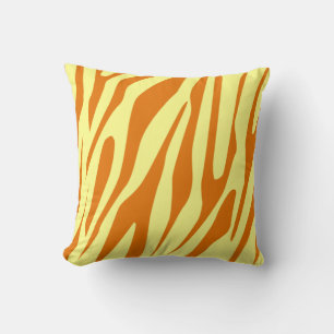 Coussin Motif sans couture de tigre aux tons jaune-orange