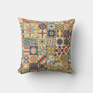 Coussin Motif sans couture. Éléments décoratifs vintages. 