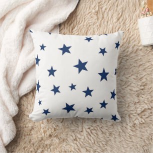 Coussin Motif sans couture étoilé bleu marine classique