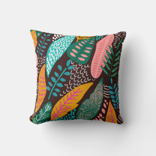 Coussin Motif sans couture exotique avec plantes tropicaux