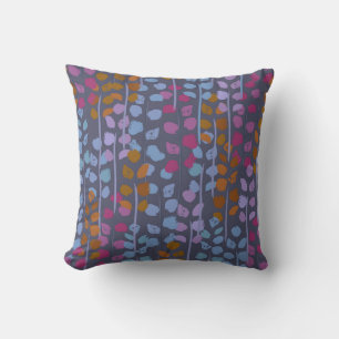 Coussin Motif sans couture fleurie stylisée. Imitation vin
