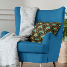 Motif sans couture or et bleu Art déco