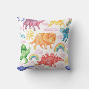 Coussin Motif sans couture représentant des dinosaures col