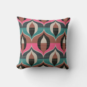 Coussin Motif sans couture rétro dans le style des années