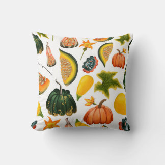 Coussin Motif sans faille de citrouilles et de feuilles su