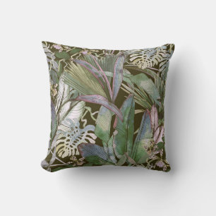 Coussin Motif sans soudure tropicale avec fleurs tropicale