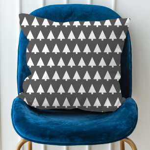 Coussin Motif Scandi Tree   Noir et blanc minimaliste