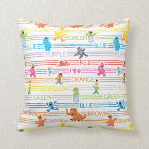 Coussin Motif Sesame Pals couleur arc-en-ciel