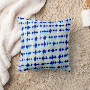 Coussin Motif Shibori Bleu Indigo