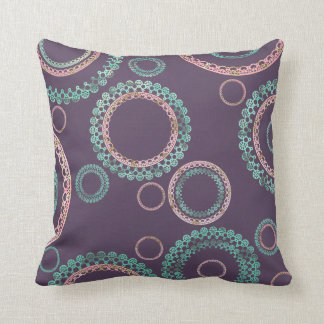 Coussin Motif simple de mandala (pourpre)