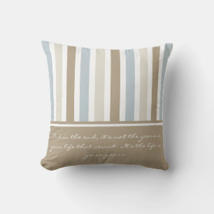 Coussin Motif Smoky Blue Grey, Tan et Brown
