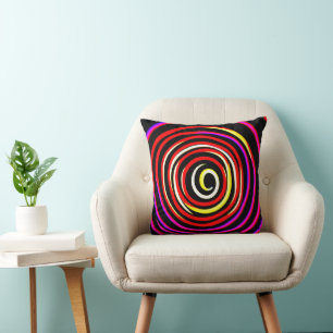 Coussin Motif spiral coloré