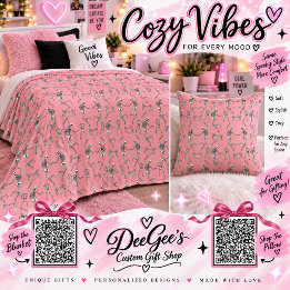 Coussin Motif squelette rose pastel goth mignon Halloween