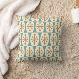 Coussin Motif Starburst moderne du milieu du siècle