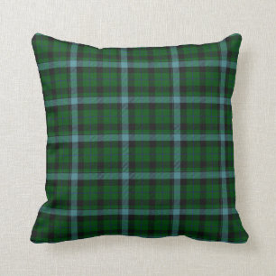 Coussin Motif Tartan vert et bleu
