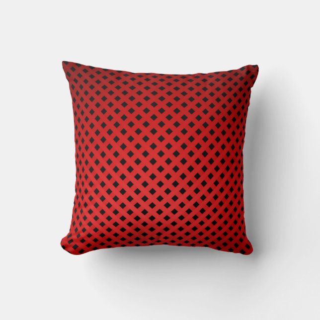 Coussin Motif tendance et chic rouge et noir (Recto)