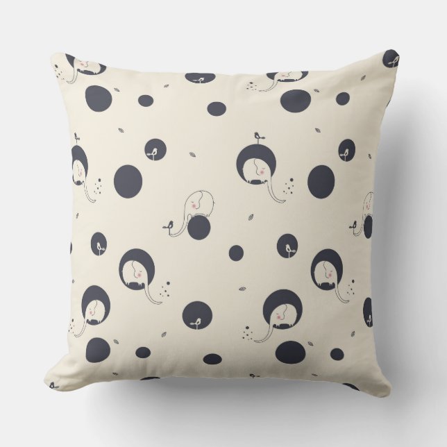 Coussin Motif timide d'éléphant (Recto)