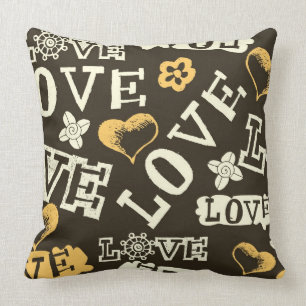 Coussin Motif tiré par la main d'amour
