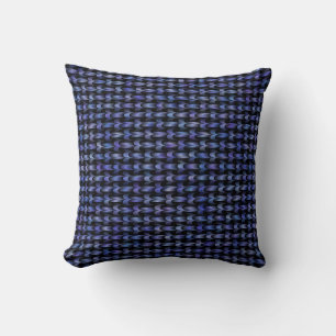 Coussin Motif Tissé Bleu Rose Violet