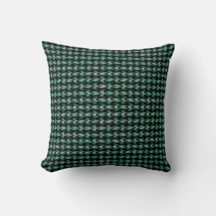Coussin Motif Tissé Vert Sarcelle