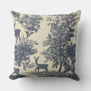 Coussin Motif Toile de Cerf Paysage de Forêt Botanique