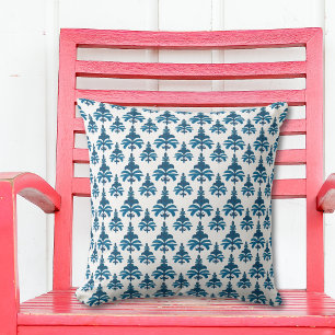 Coussin Motif Toile de Jouy Bleu Français