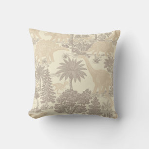 Coussin Motif Toile Dinosaure Vintage