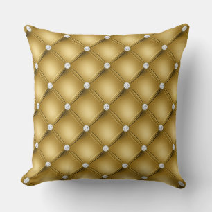 Coussin Motif touffeté de diamant d'or de luxe