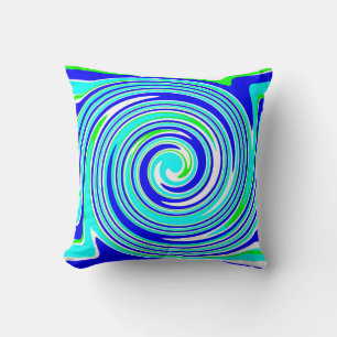 Coussin Motif tourbillon bleu et vert