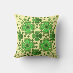 Coussin Motif Tourbillon et Trèfle Vert Métallisé Personna