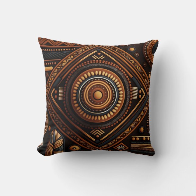 Coussin Motif traditionnel africain. Afrique ethnique (Recto)