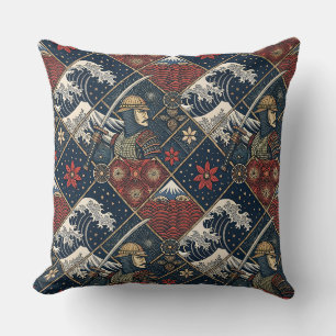 Coussin Motif traditionnel japonais de samouraï et grande