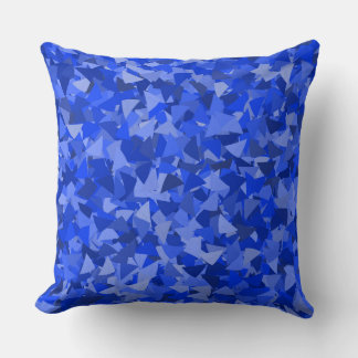 Coussin Motif Triangle Bleu