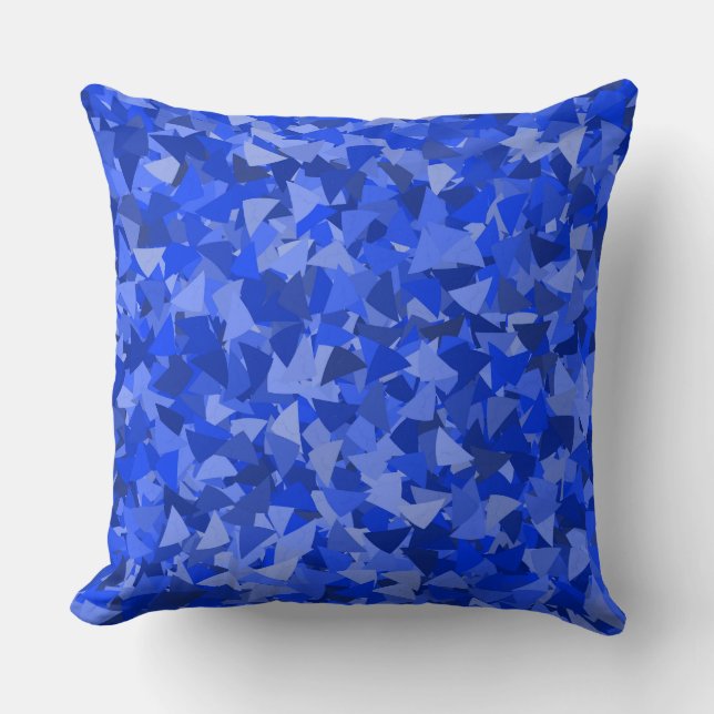 Coussin Motif Triangle Bleu (Recto)
