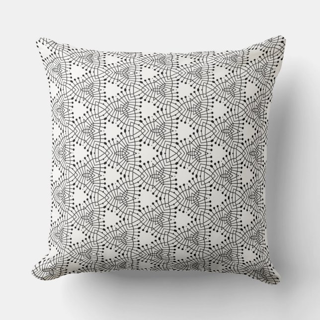 Coussin Motif triangle géométrique gris (Recto)