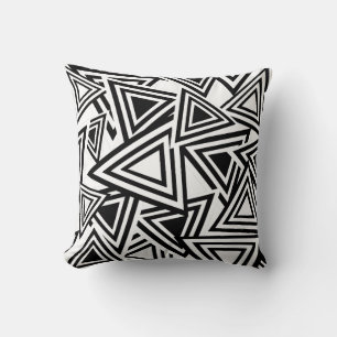 Coussin Motif triangle noir blanc Abstrait