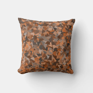 Coussin Motif Triangle Orange Marron
