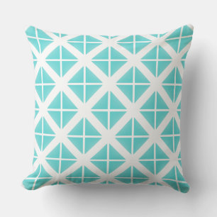 Coussin Motif Triangle tendance Turquoise