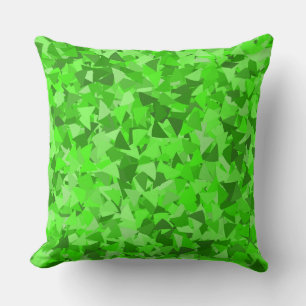 Coussin Motif Triangle Vert