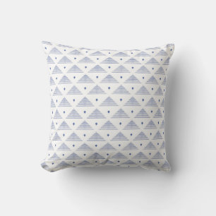 Coussin Motif triangles bleu aquarelle