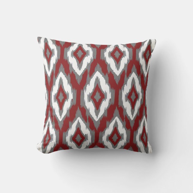 Coussin Motif tribal blanc gris moderne 1a de Bourgogne (Recto)