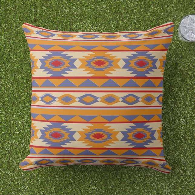 Coussin Motif tribal du Sud-Ouest (Herbe)