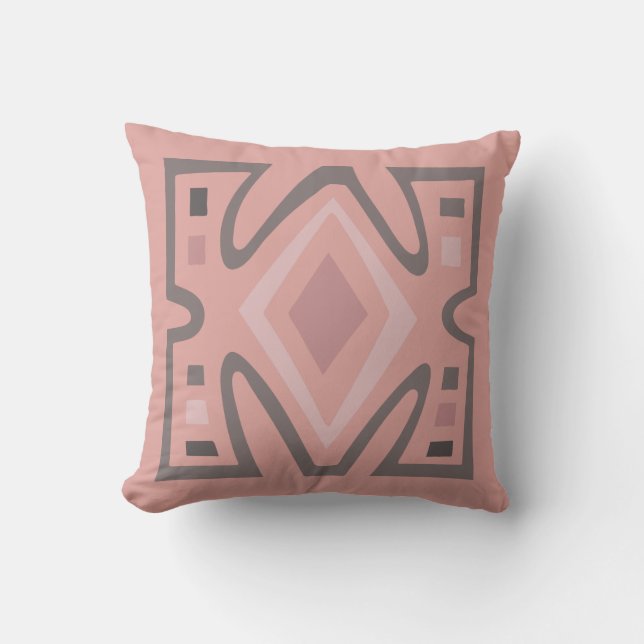 Coussin motif tribal géométrique d'Afrique Abstraite (Recto)