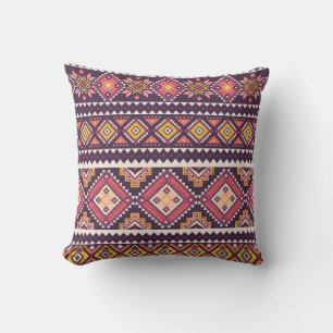 Coussin Motif tribal rayé, géométrique sans couture.