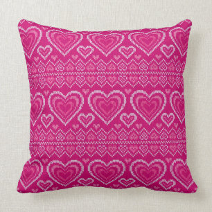 Coussin Motif tricoté par Saint-Valentin 2