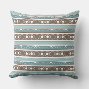 Coussin Motif trié avec cercles et anneaux style rétro